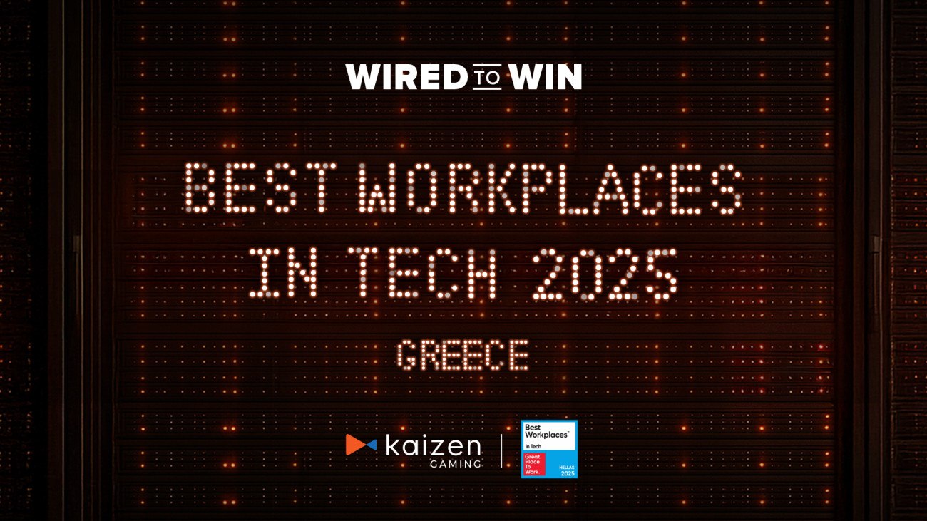 Η Kaizen Gaming διακρίνεται για τρίτη συνεχόμενη χρονιά ως ένα από τα καλύτερα εργασιακά περιβάλλοντα στον τομέα της τεχνολογίας