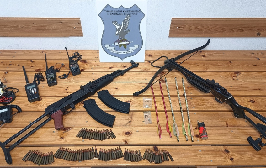 Σύλληψη δύο ατόμων για παραβάσεις της νομοθεσίας περί όπλων από το Τμήμα Δίωξης Εγκλημάτων Πολυγύρου