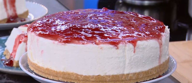 Συνταγή για cheesecake με μαρμελάδα φράουλα