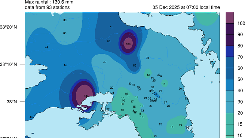 Ρεκόρ βροχής στην Αττική: 245 χιλιοστά στη Βλυχάδα