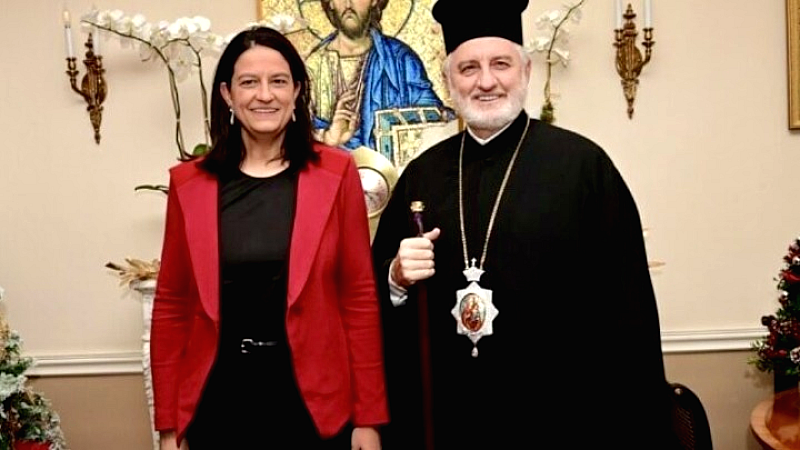 Συνάντηση του αρχιεπισκόπου Αμερικής Ελπιδοφόρου με τη Νίκη Κεραμέως